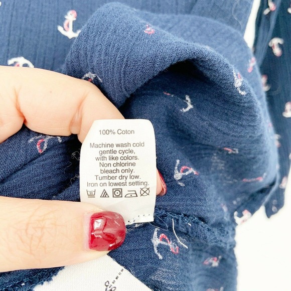 J.CREW Swim Cover Up Tunic Anchor Nautical S Blue - Picture 6 of 7